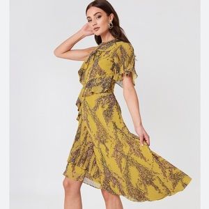 KEEPSAKE the Label Yellow and Purple Midi Dress